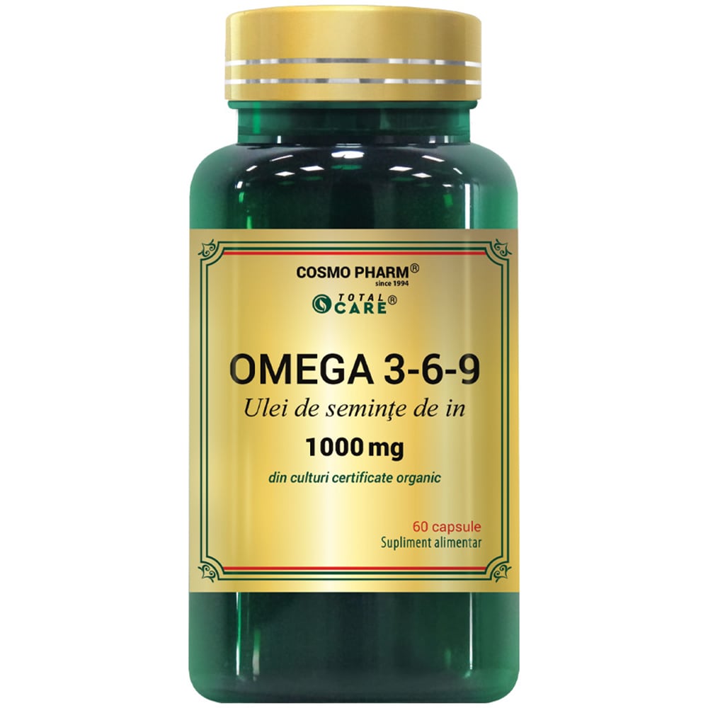 Supliment alimentar Omega 369 Ulei din seminte de In 1000 mg, 60 capsule, COSMO PHARM