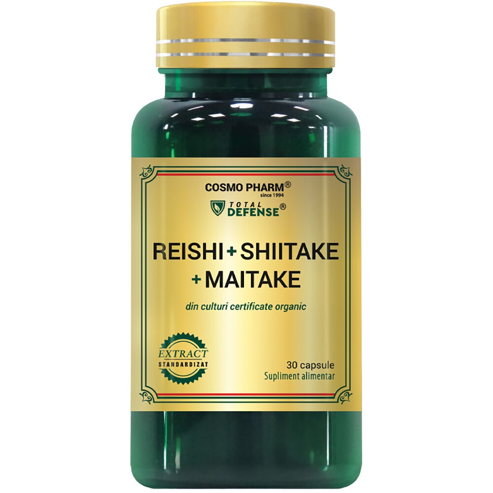 Supliment alimentar Reishi Shiitake Maitake, 30 capsule, COSMO PHARM
