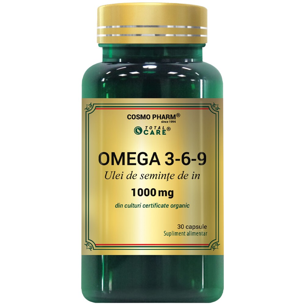 Supliment alimentar Omega 369 Ulei din seminte de In 1000 mg, 30 capsule, COSMO PHARM
