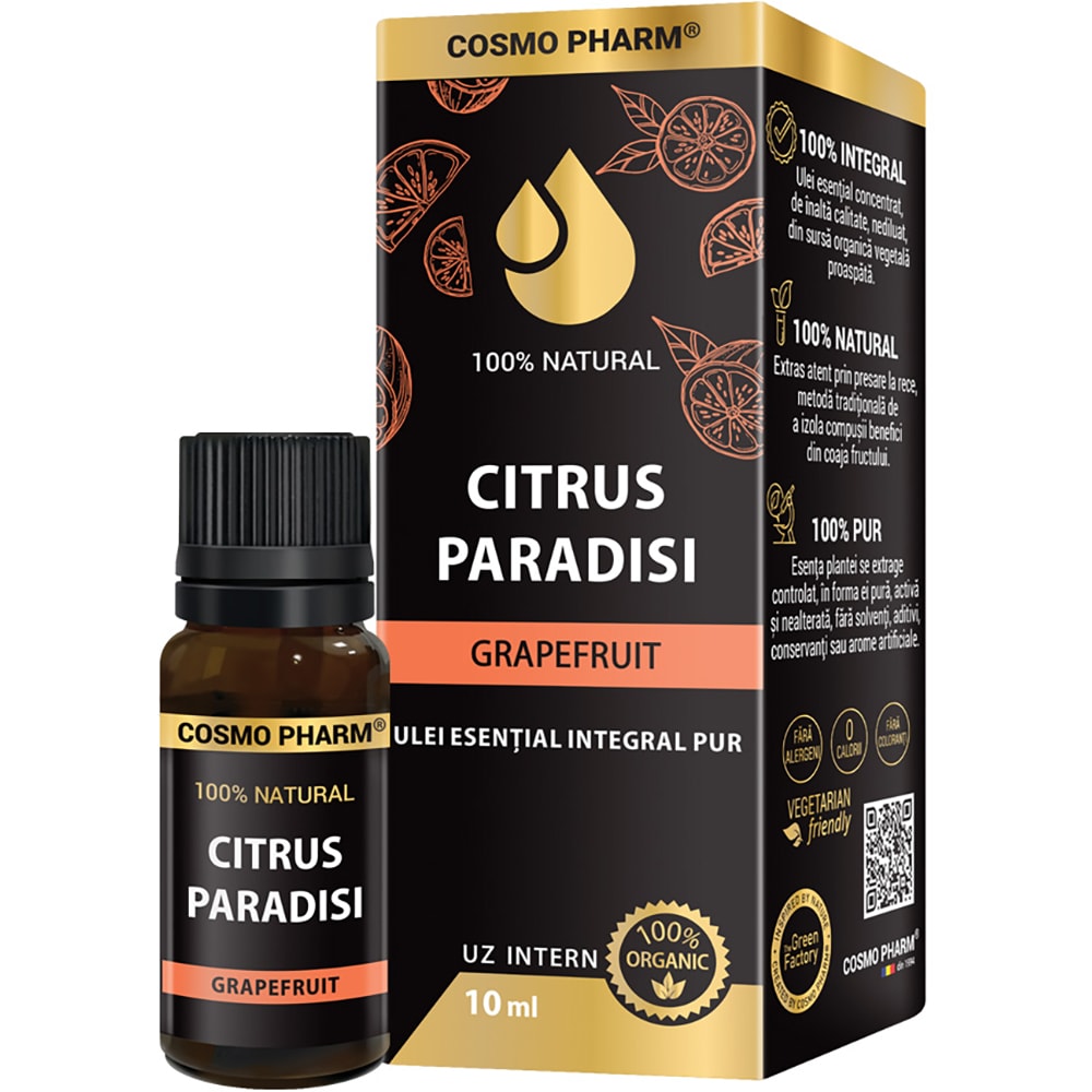 Ulei esential Grapefruit, 10 ml, COSMO PHARM