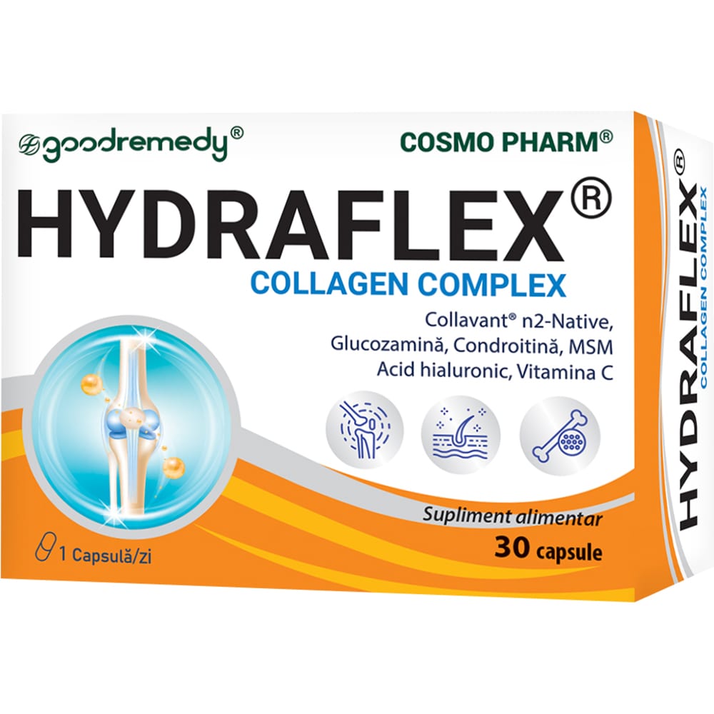 Supliment alimentar Hydraflex Collagen Complex, 30 capsule, COSMO PHARM
