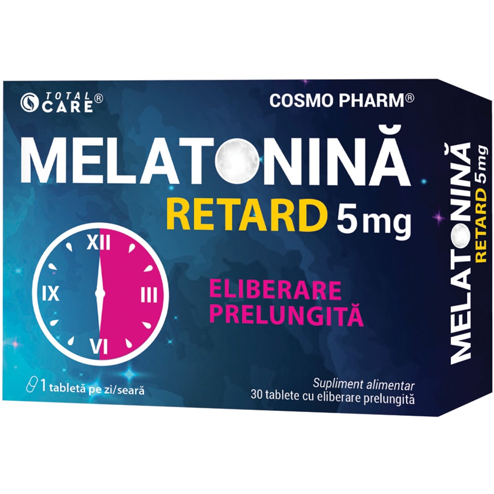 Supliment alimentar Melatonina 5 mg Retard, 30 tablete, COSMO PHARM