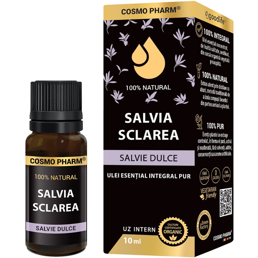Ulei esential Salvie Dulce, 10 ml, COSMO PHARM