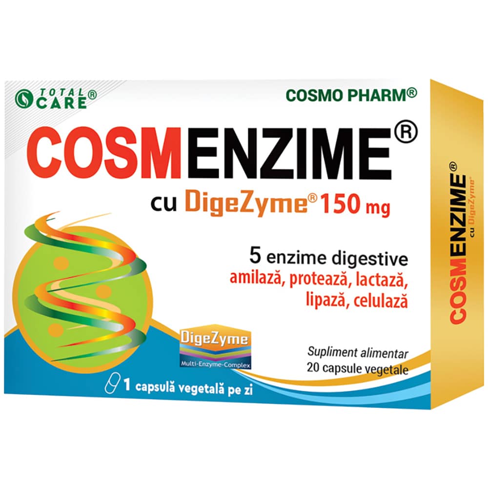 Supliment alimentar Cosmo Digezyme 150 mg, 20 capsule, COSMO PHARM