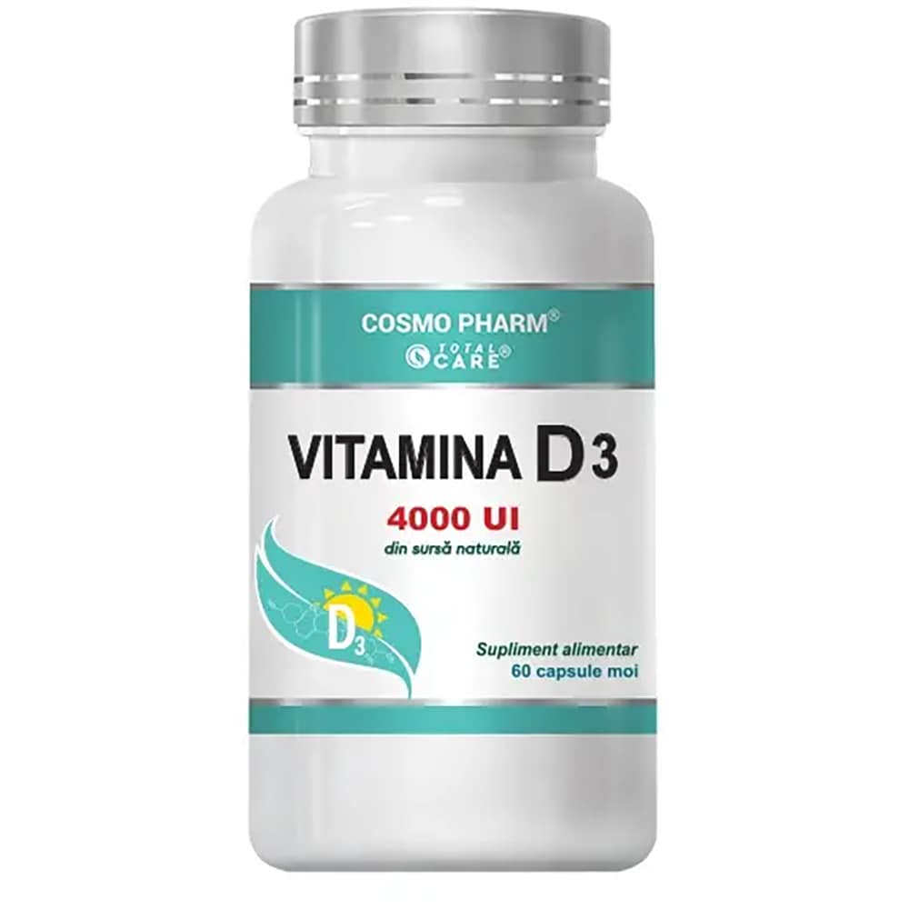 Supliment Vitamina D3 4000 UI, 60 capsule, COSMO PHARM