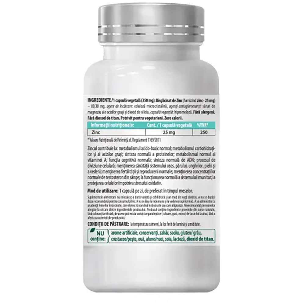 Supliment Zinc chelat 25 mg, 60 tablete, COSMO PHARM