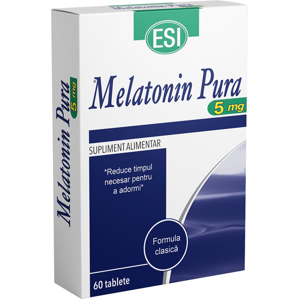 Supliment alimentar Melatonina pura 5 mg, 60 tablete, ESI