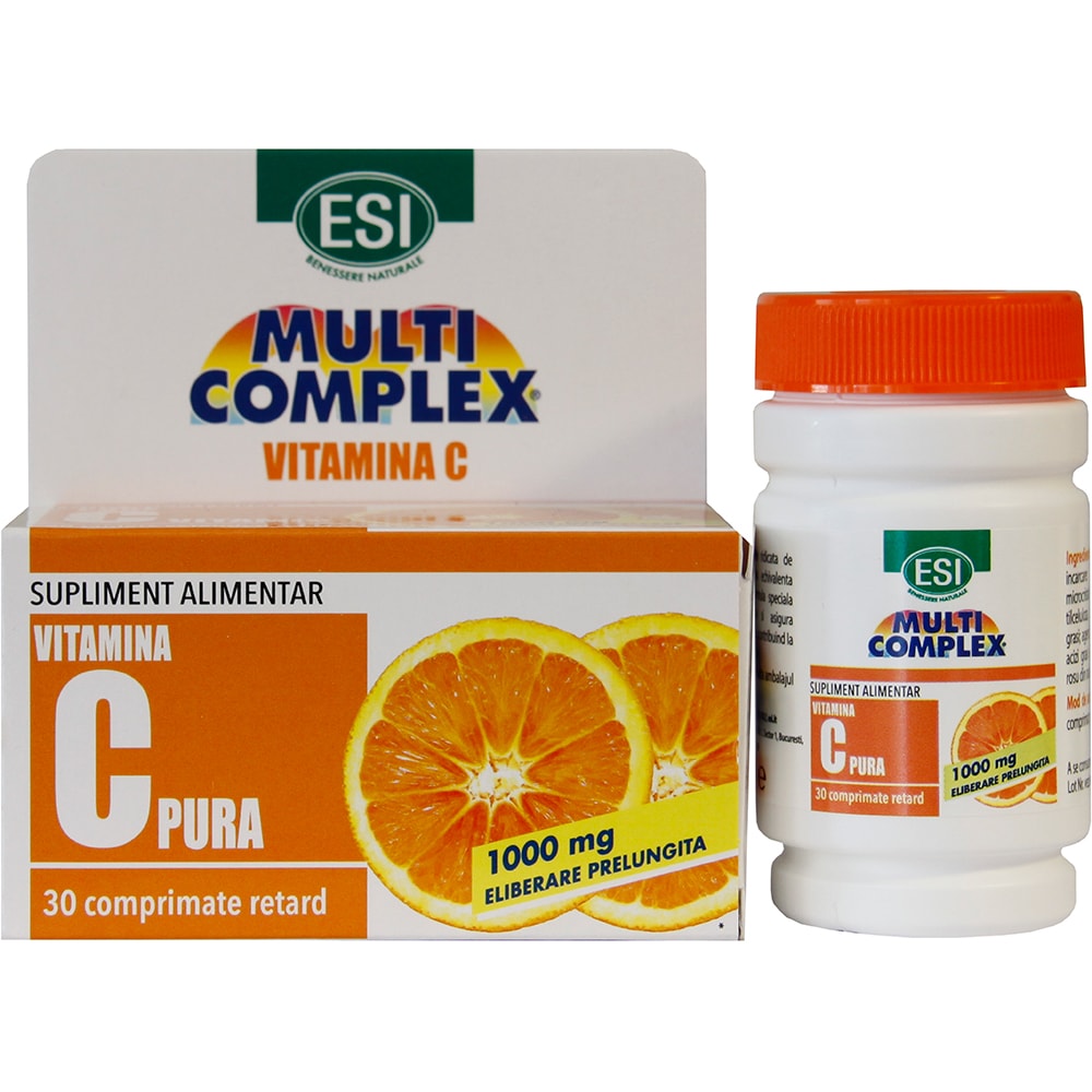 Supliment alimentar Vitamina C pura 1000 mg, 30 capsule, ESI