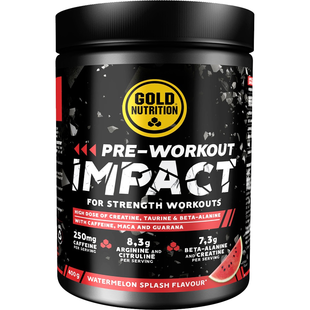 Pre-workout Impact, pepene rosu, 400 g GOLDNUTRITION