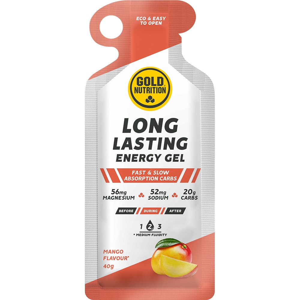 Gel energizant Long Lasting, mango, 40 g x 16 buc, GOLDNUTRITION