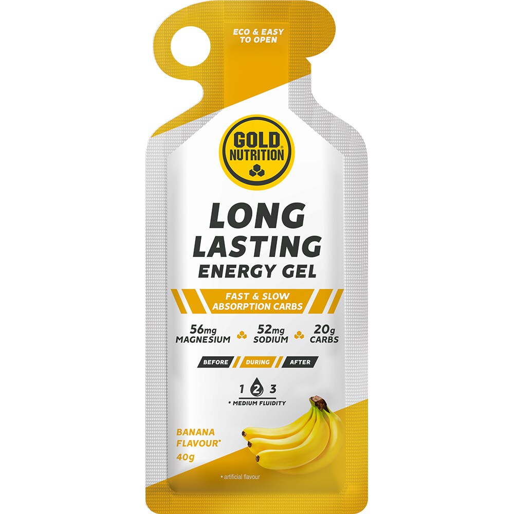 Gel energizant Long Lasting, banane, 40 g x 16 buc, GOLDNUTRITION