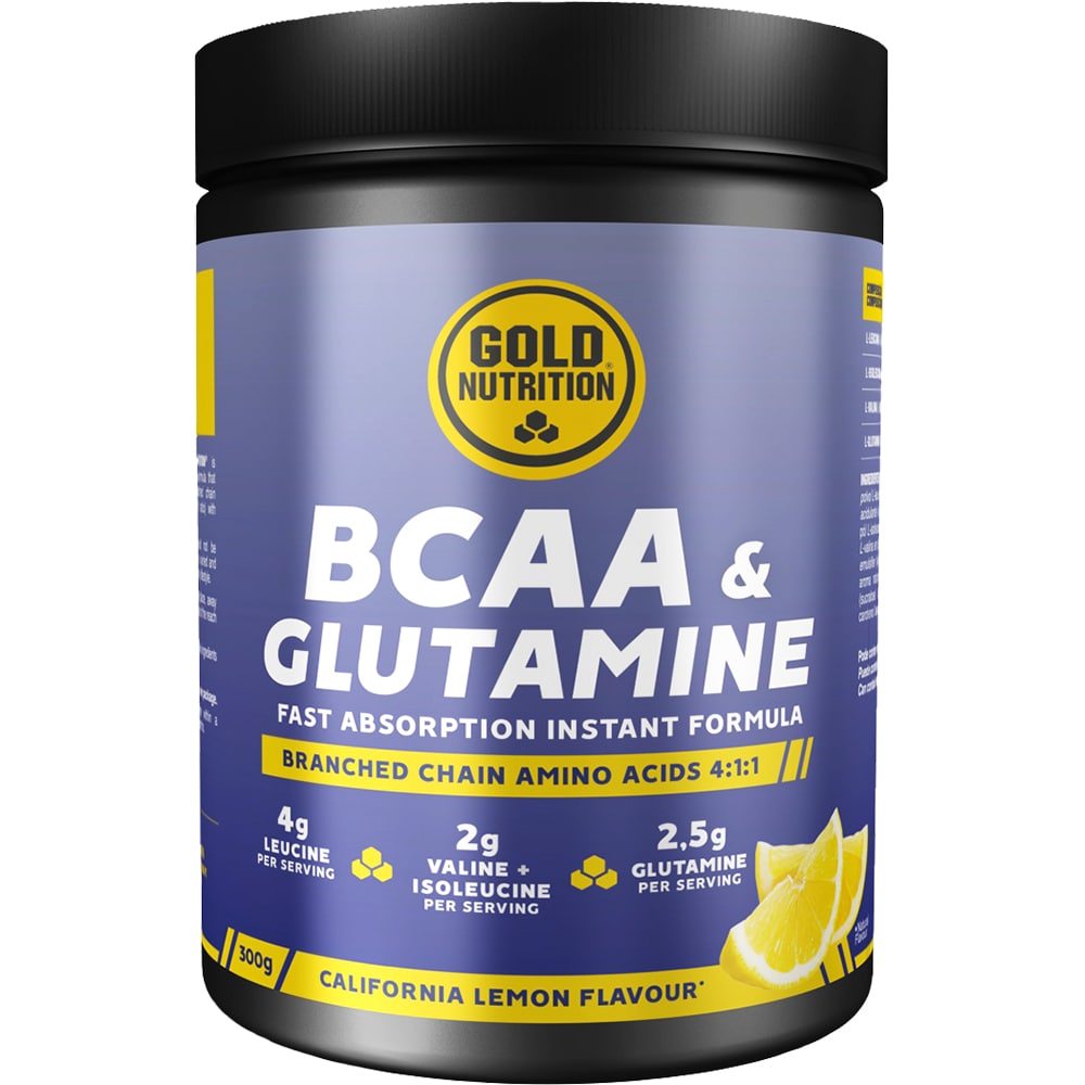 Pudra BCAA's & Glutamine, aroma lamaie, 300 g, GOLDNUTRITION
