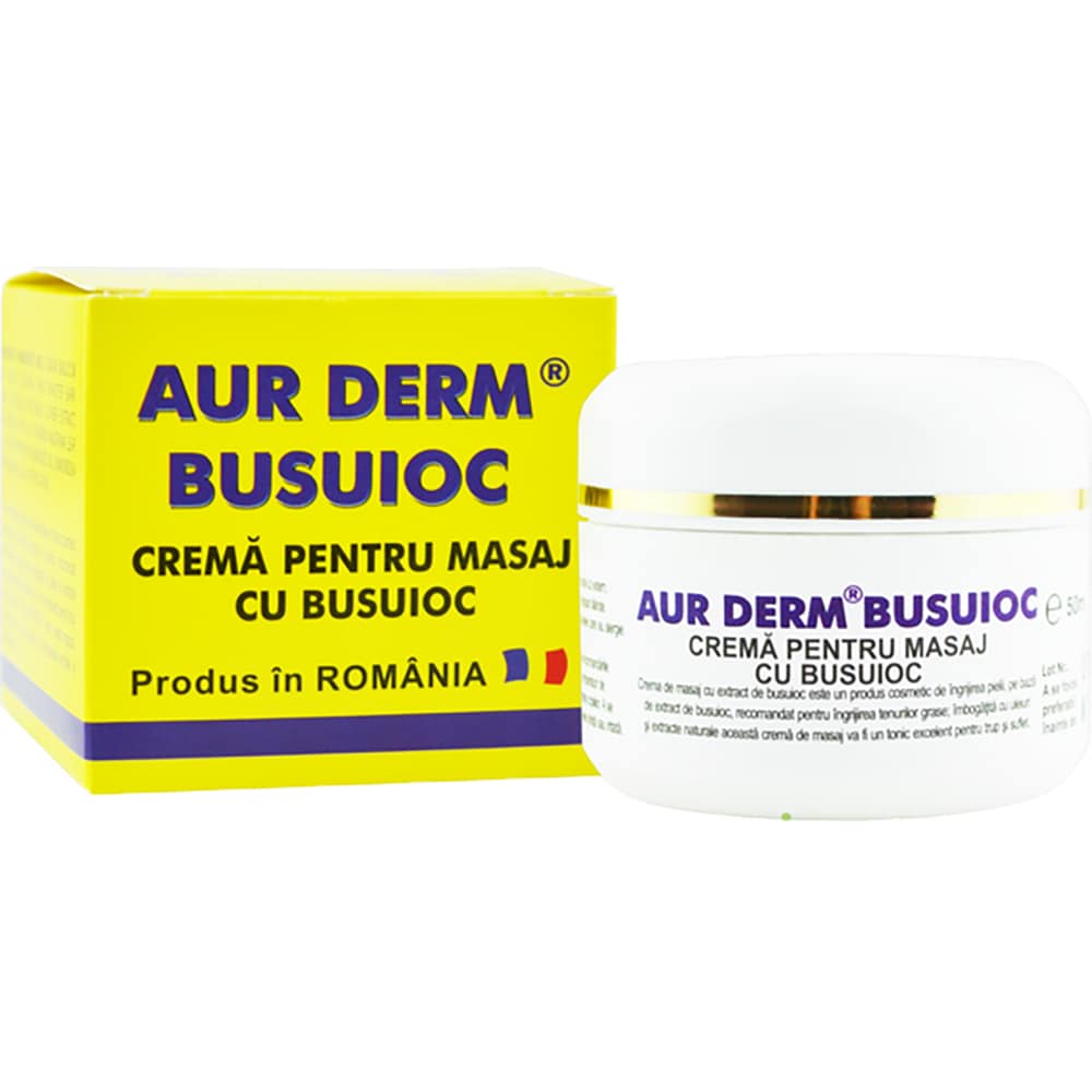 Crema Aur Derm masaj Busuioc + Rasina de conifere, 50 ml, LAUR MED