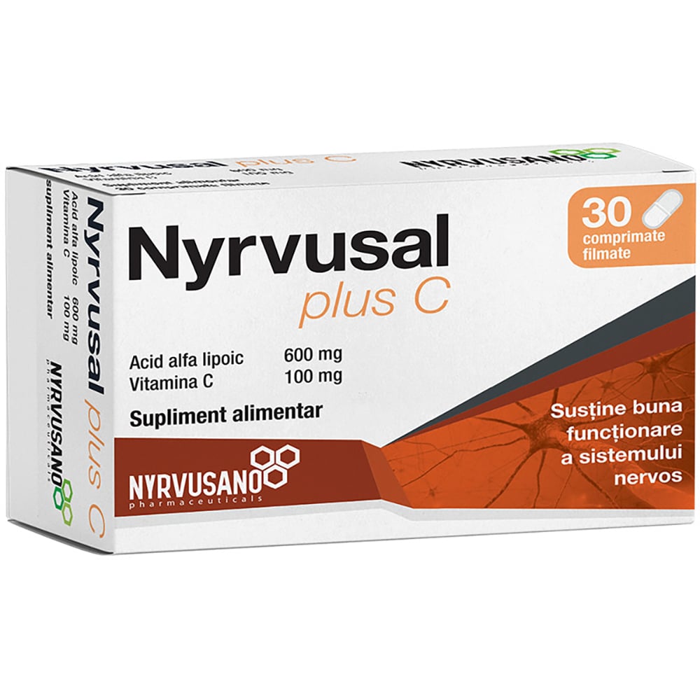 Supliment alimentar Nyrvusal Plus C, 30 comprimate, NYRVUSAL