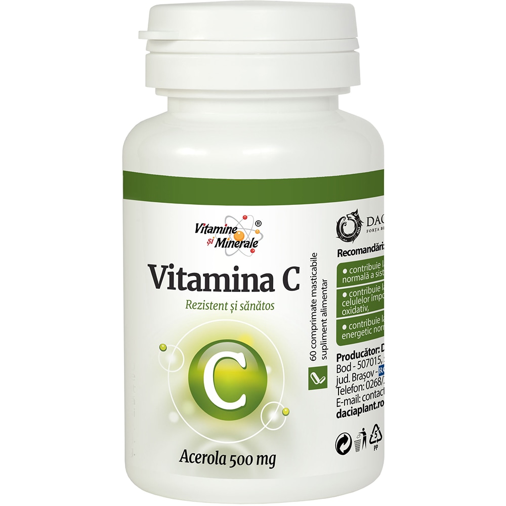 Supliment alimentar Vitamina C, 60 comprimate, DACIA PLANT