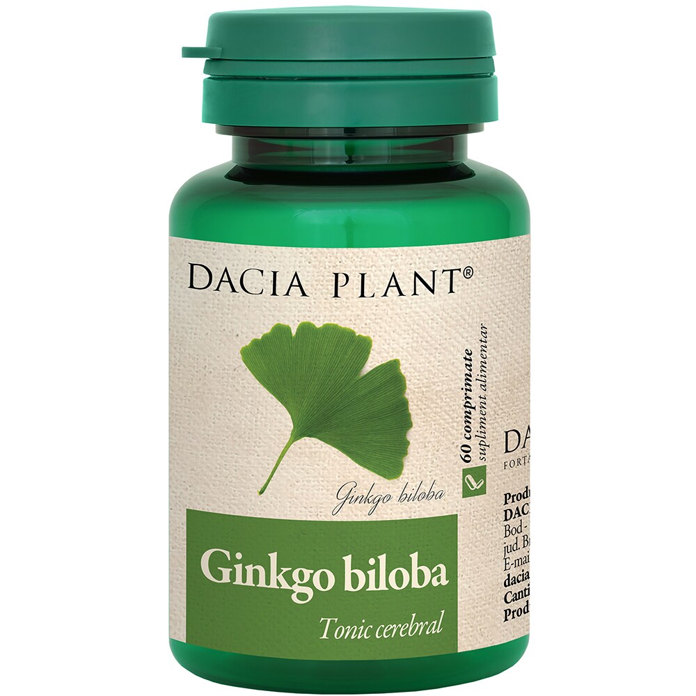 Supliment alimentar Ginkgo Biloba, 60 comprimate, DACIA PLANT