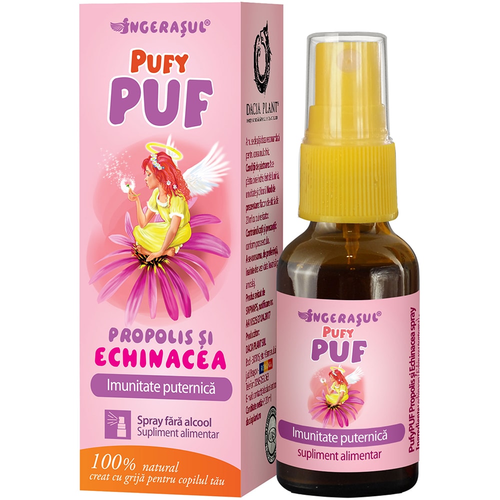Supliment alimentar Spray PufyPuf cu extract de Propolist si Echinacea, 20 ml, DACIA PLANT