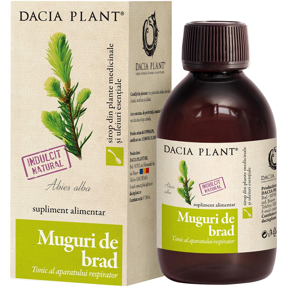 Supliment alimentar Sirop de Muguri de brad, 200 ml, DACIA PLANT