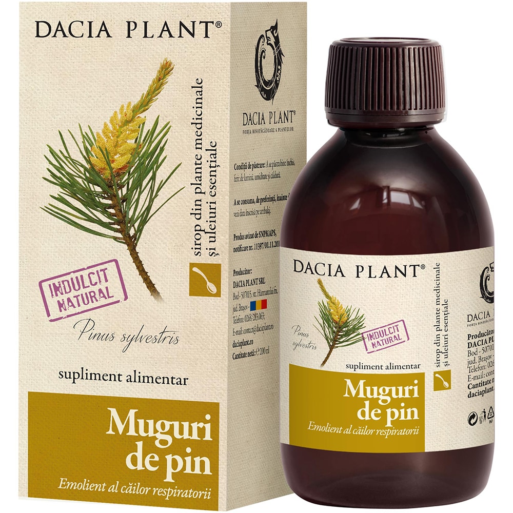 Supliment alimentar Sirop de Muguri de pin, 200 ml, DACIA PLANT