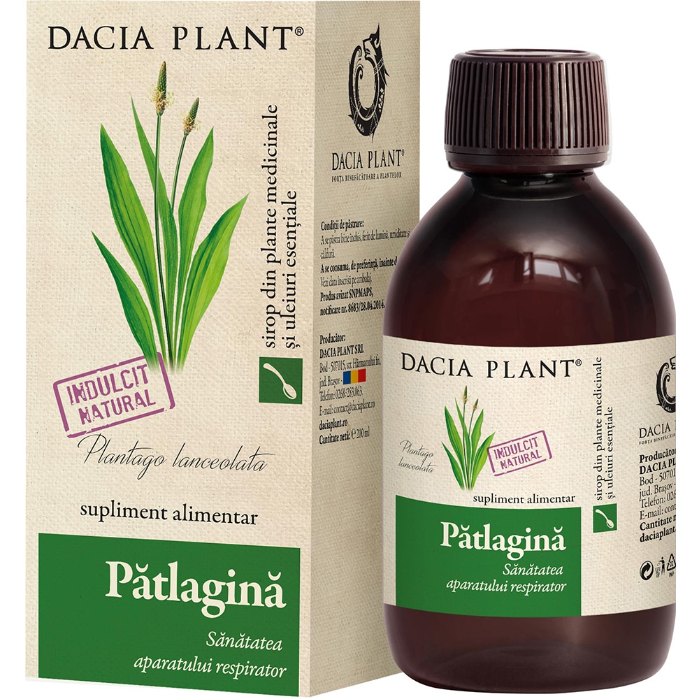 Supliment alimentar Sirop de Patlagina, 200 ml, DACIA PLANT