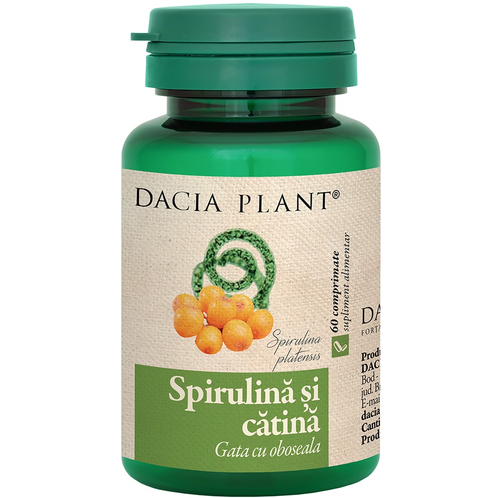 Supliment alimentar Spirulina si Catina, 60 comprimate, DACIA PLANT