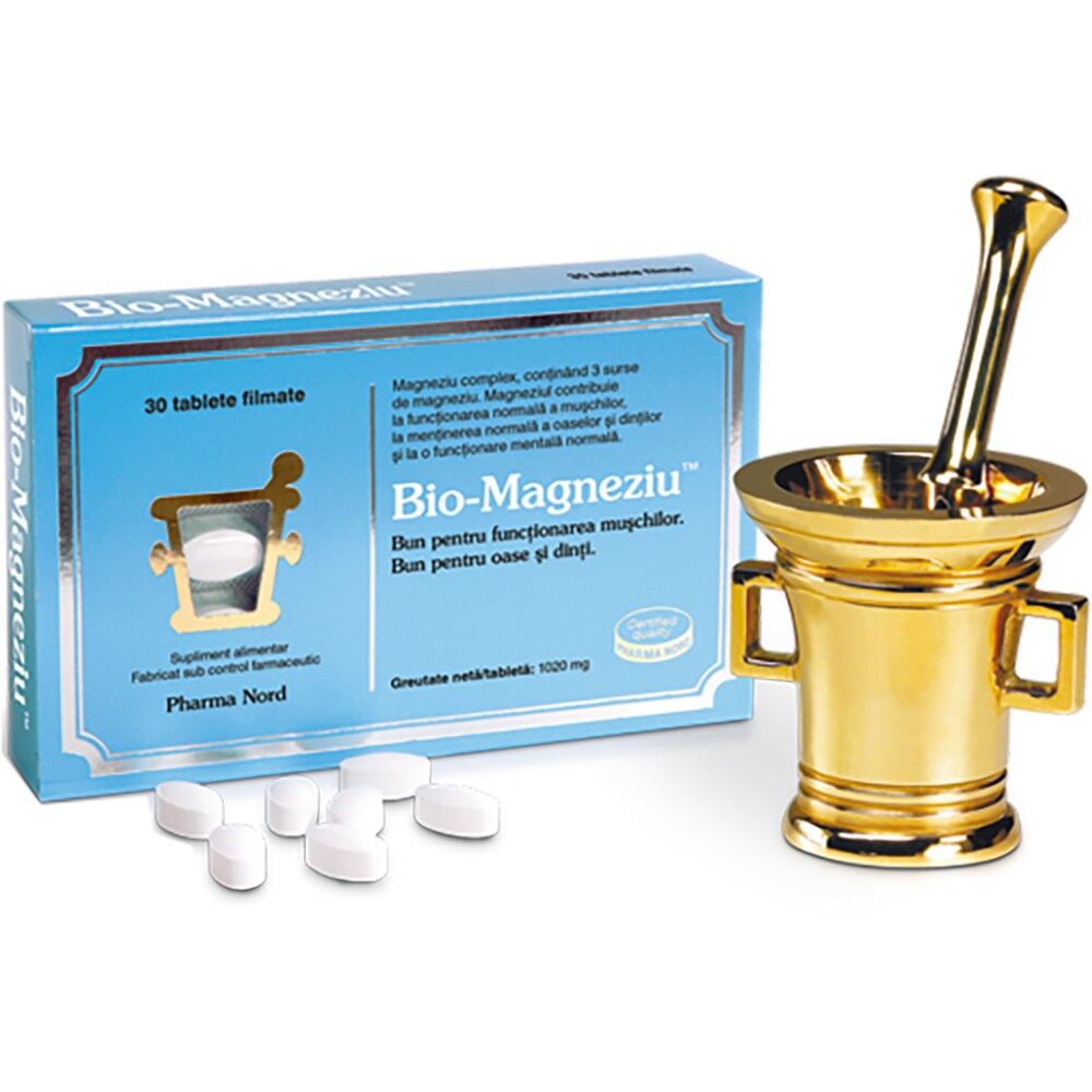 Supliment alimentar Bio-Magneziu, 30 tablete filmate, PHARMA NORD