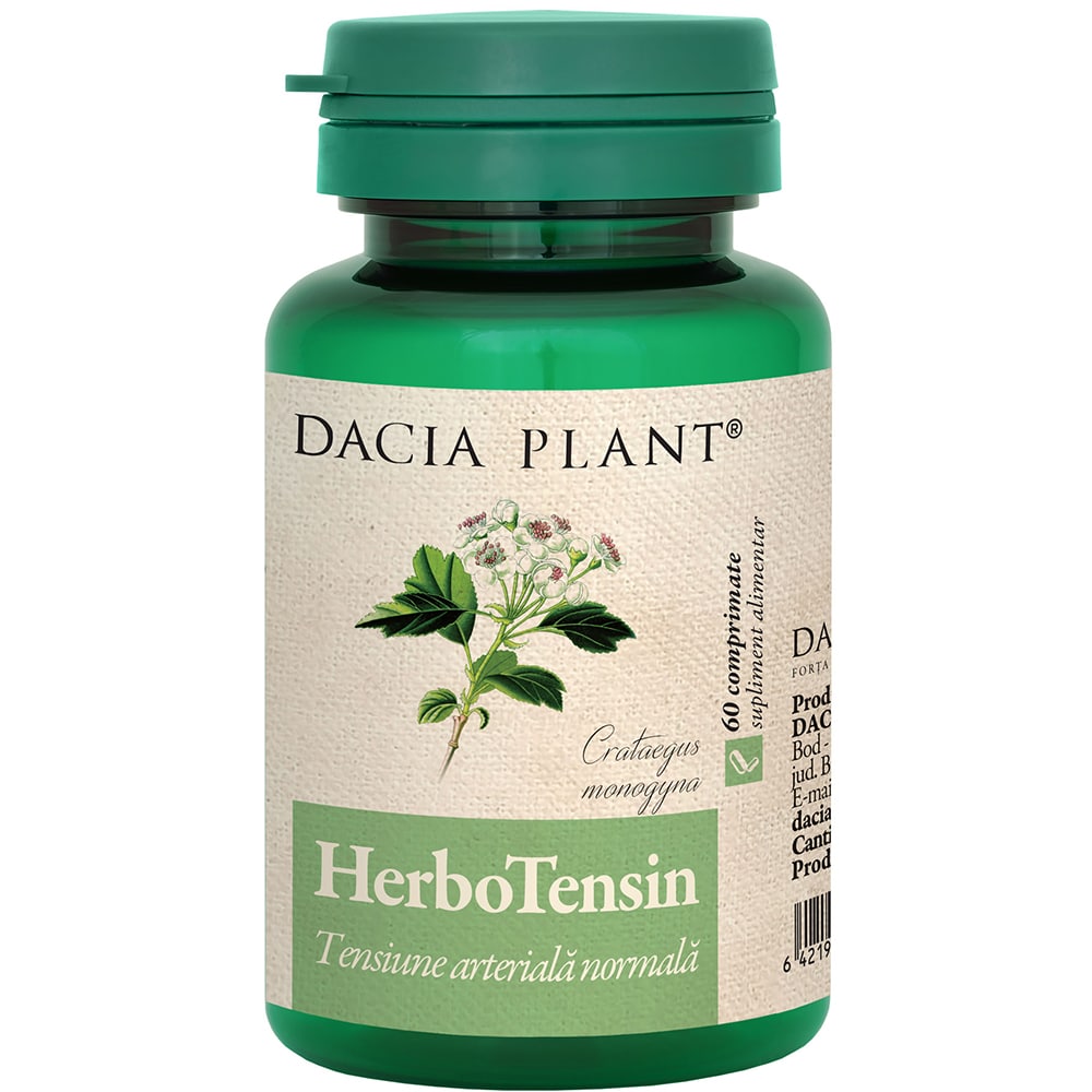 Supliment alimentar Herbotensin, 60 comprimate, DACIA PLANT