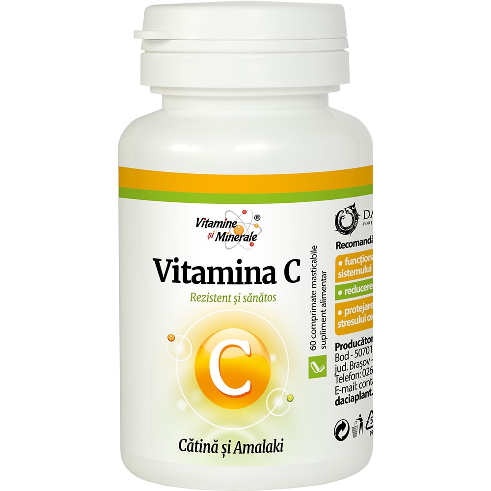 Supliment alimentar Vitamina C din Catina si Amalaki, 60 comprimate, DACIA PLANT