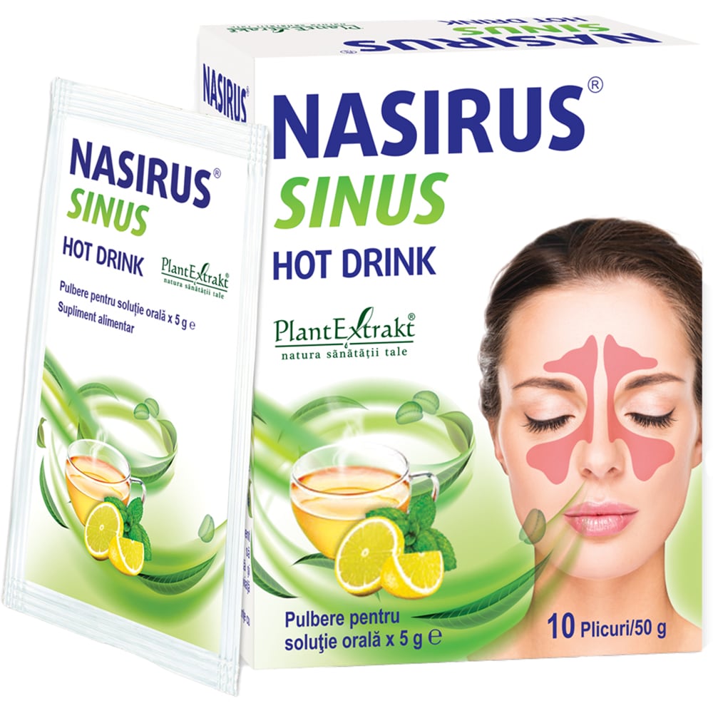 Supliment alimentar Nasirus Sinus Hot Drink, 10 plicuri, PLANTEXTRAKT