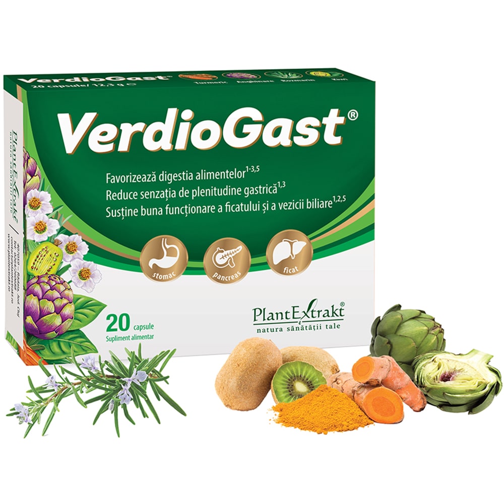Supliment alimentar VerdioGast, 20 capsule, PLANTEXTRAKT