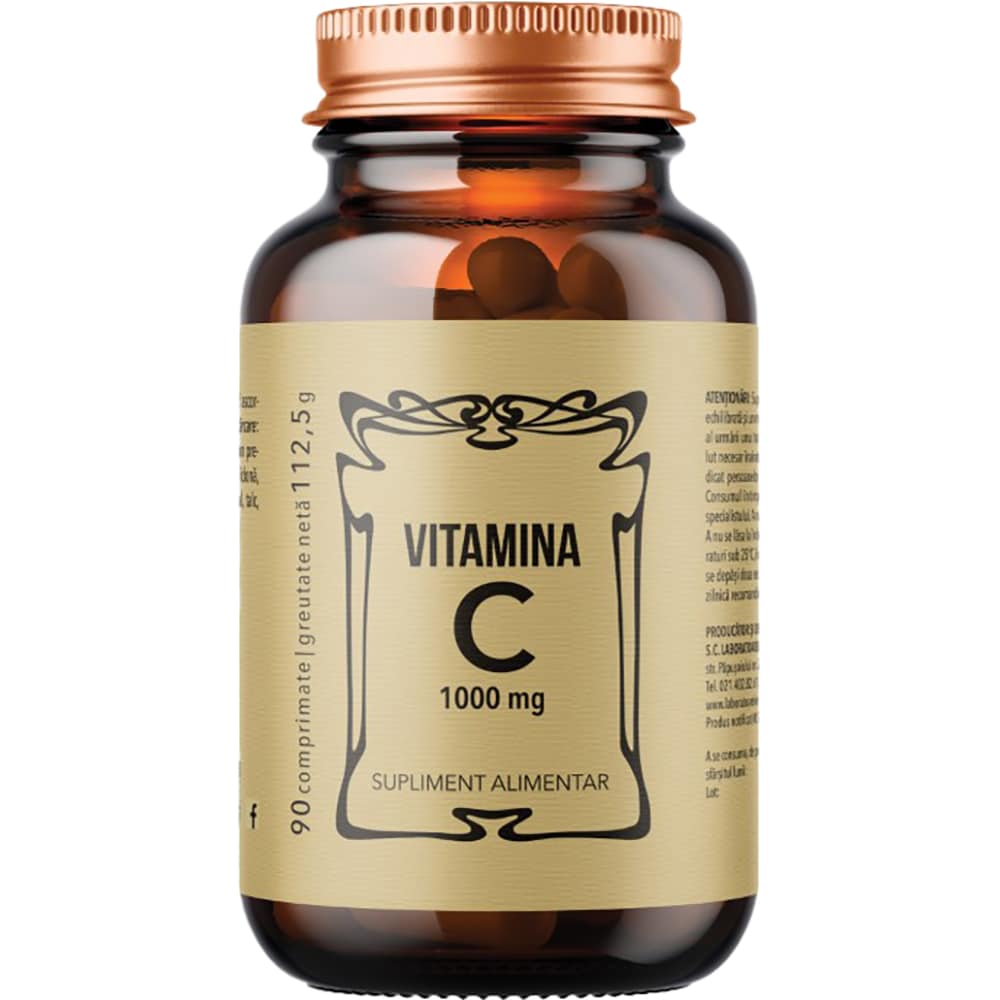 Supliment alimentar Vitamina C 1000 mg, 90 comprimate, LABORATOARELE REMEDIA