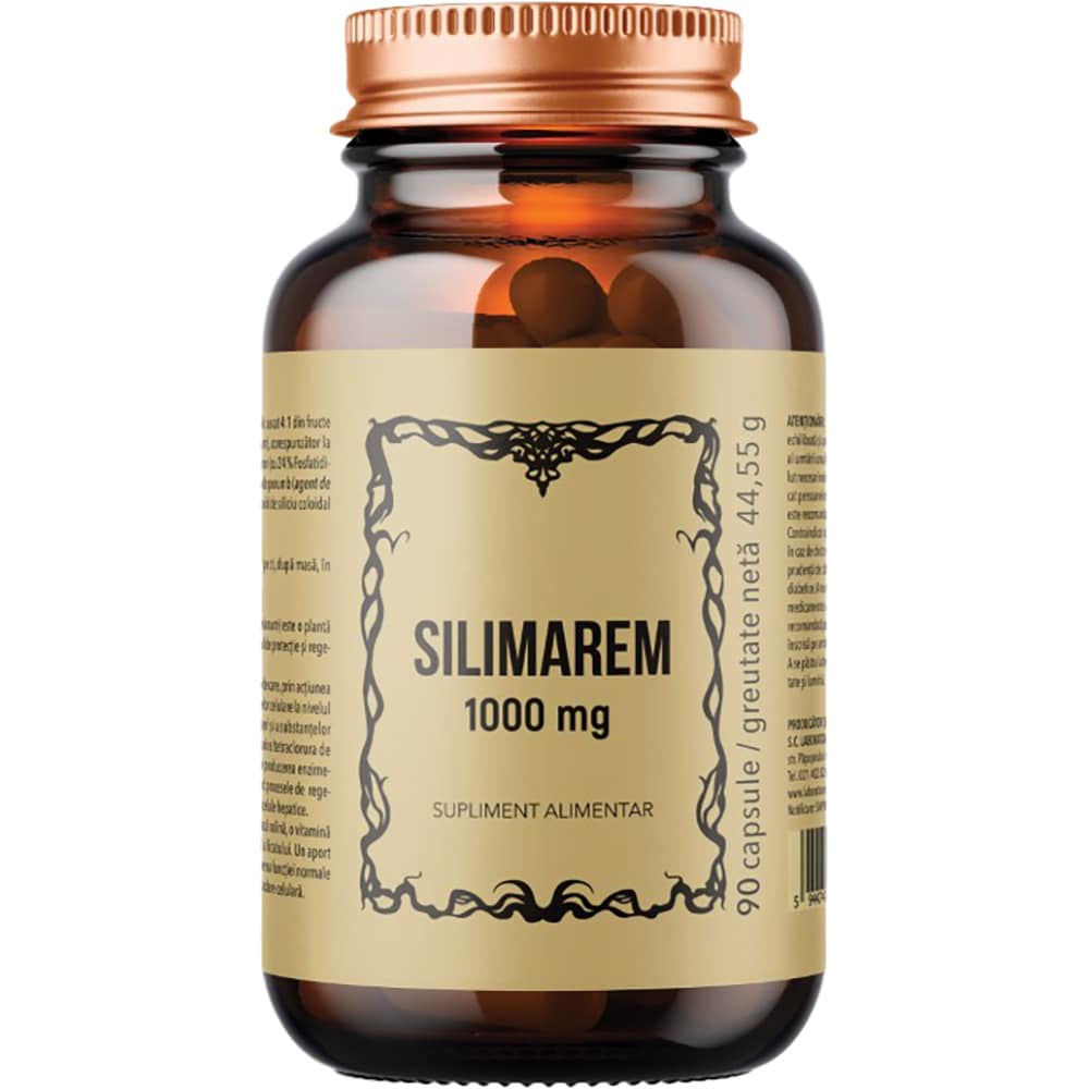 Supliment alimentar Silimarem 1000 mg, 90 capsule, LABORATOARELE REMEDIA