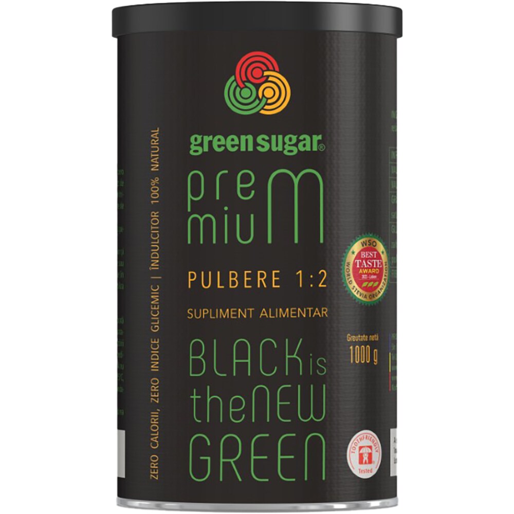 Supliment Green Sugar Premium 1:2 Pulbere, 1000 g, LABORATOARELE REMEDIA