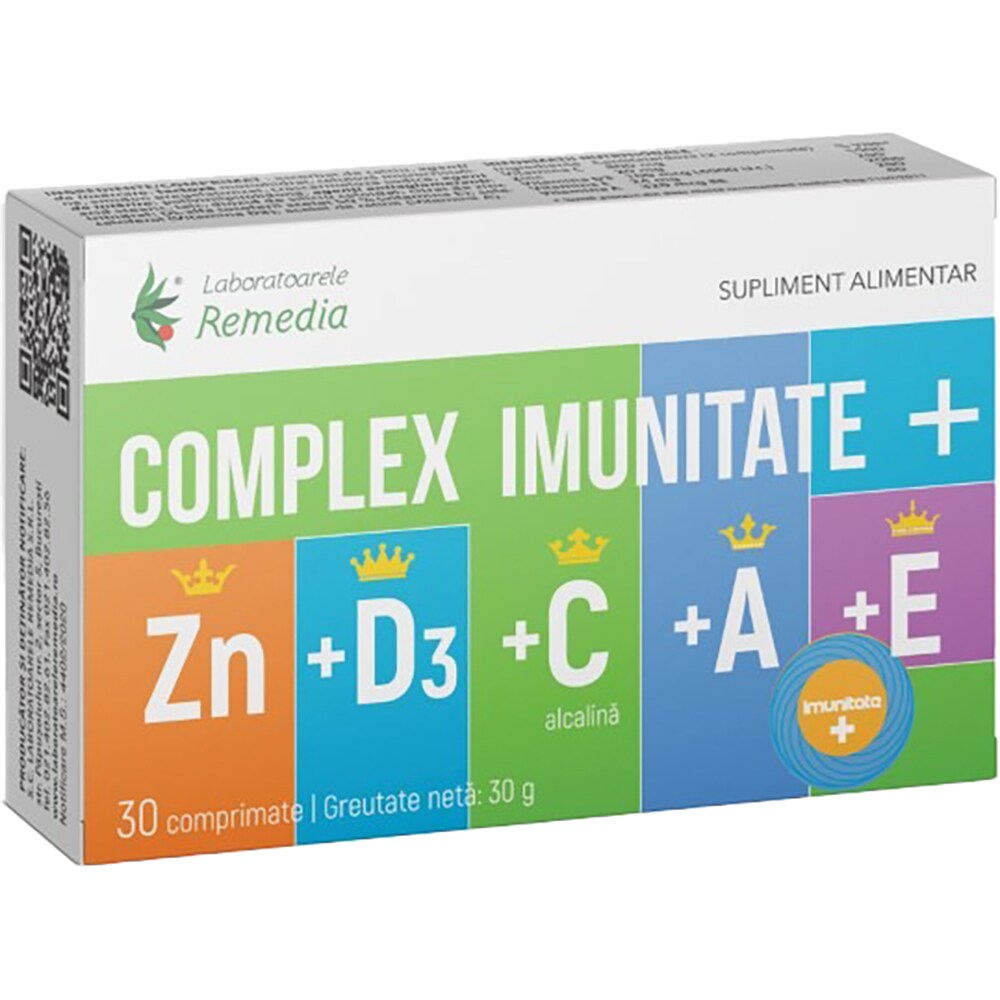 Supliment Complex Imunitate Seleniu+Zinc+D3, 30 comprimate, LABORATOARELE REMEDIA