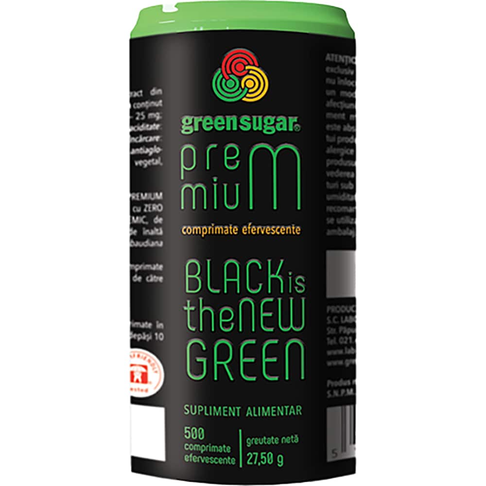 Supliment Green Sugar Premium 1:2, 500 comprimate efervescente, LABORATOARELE REMEDIA