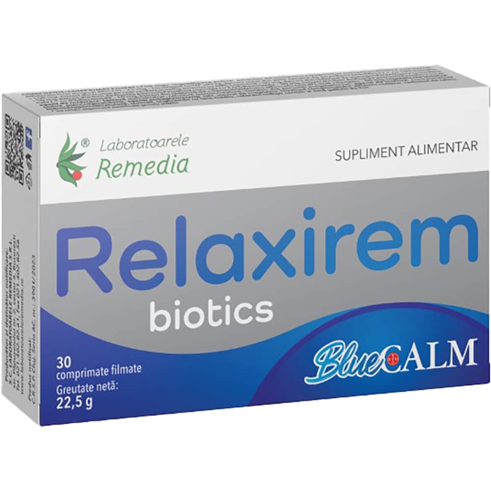 Supliment alimentar Relaxirem Biotics Bluecalm, 30 comprimate filmate, LABORATOARELE REMEDIA