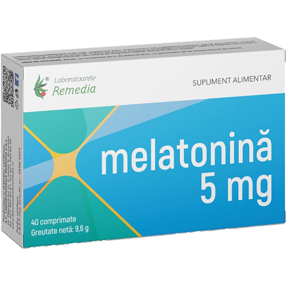 Supliment alimentar Melatonina 5 mg, 40 comprimate, LABORATOARELE REMEDIA