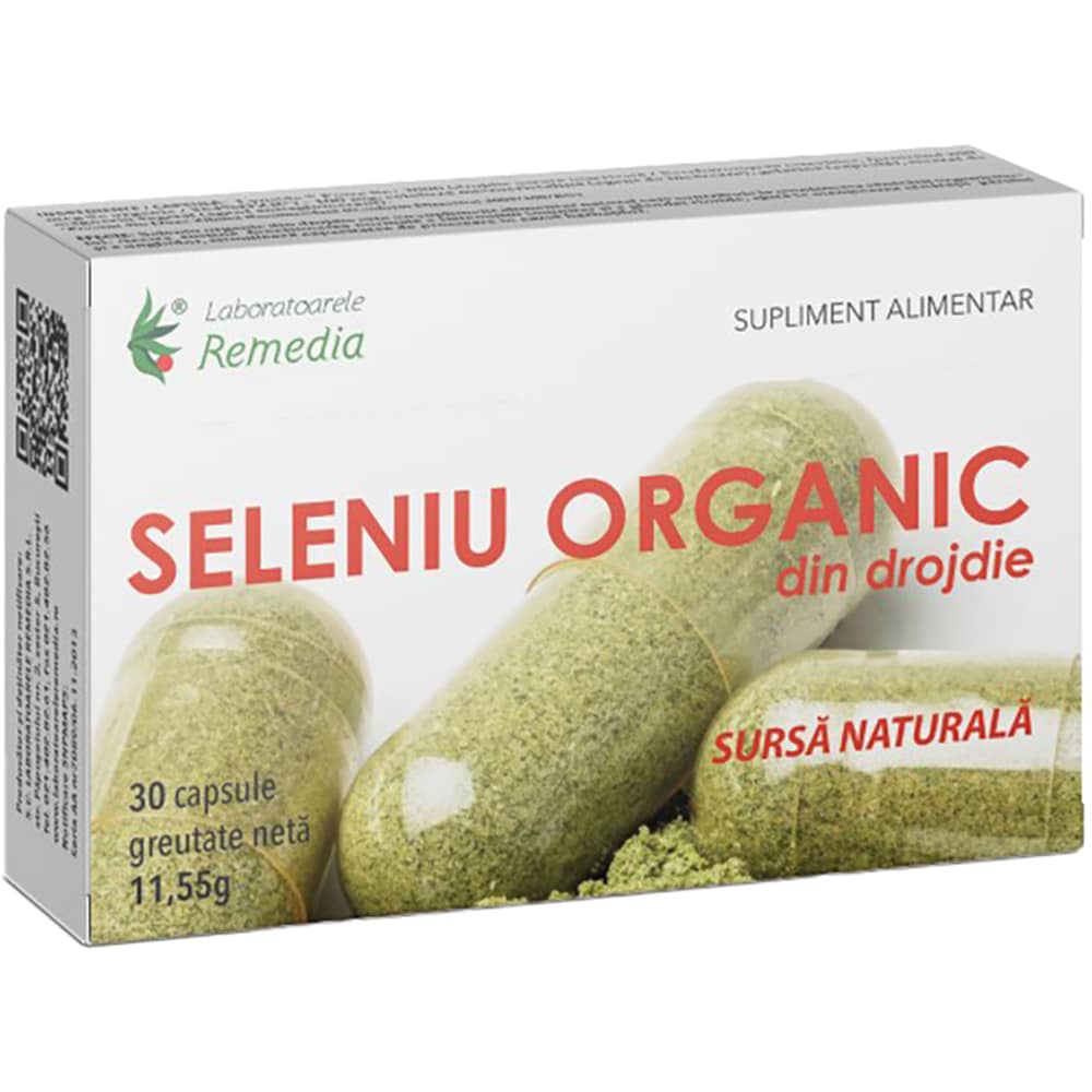 Supliment alimentar Seleniu organic din drojdie, 30 capsule, LABORATOARELE REMEDIA