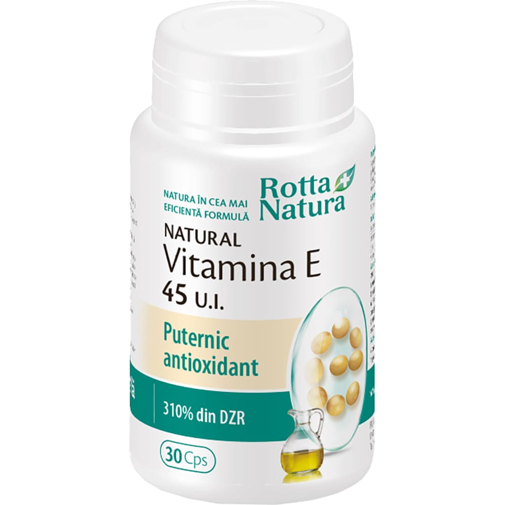 Supliment alimentar Vitamina E, 45 UI, 30 capsule, ROTTA NATURA