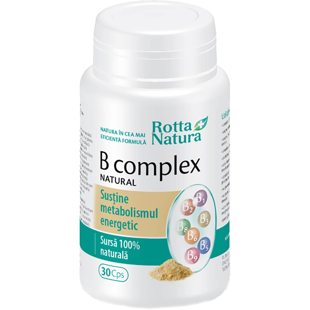 Supliment alimentar B Complex natural, 30 capsule, ROTTA NATURA