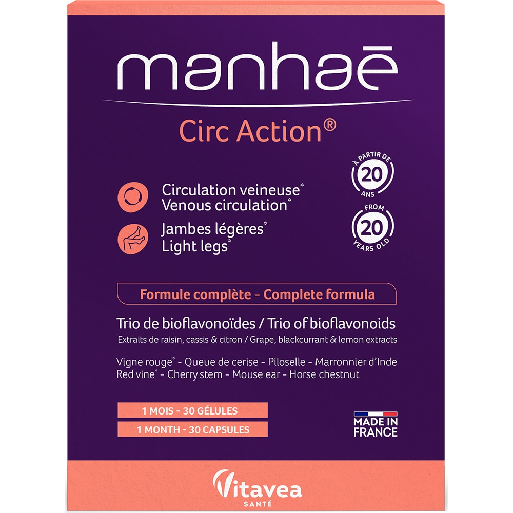 Supliment Circ Action Circulatie pentru picioare usoare Manhae, 30 capsule, VITAVEA