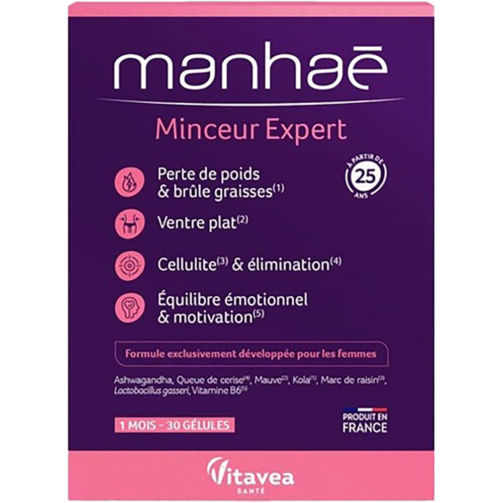 Supliment alimentar Minceur Expert pentru reducerea in greutate Manhae, 30 capsule vegetale, VEGE VITAVEA