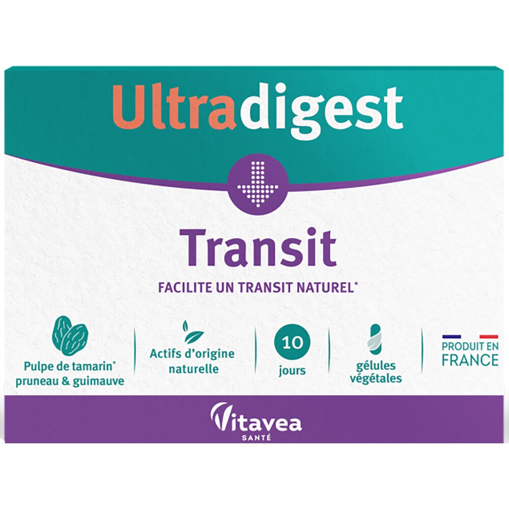 Supliment alimentar Probiotic Transit Ultradigest pentru tranzitul intestinal, 10 capsule vegetale, VITAVEA