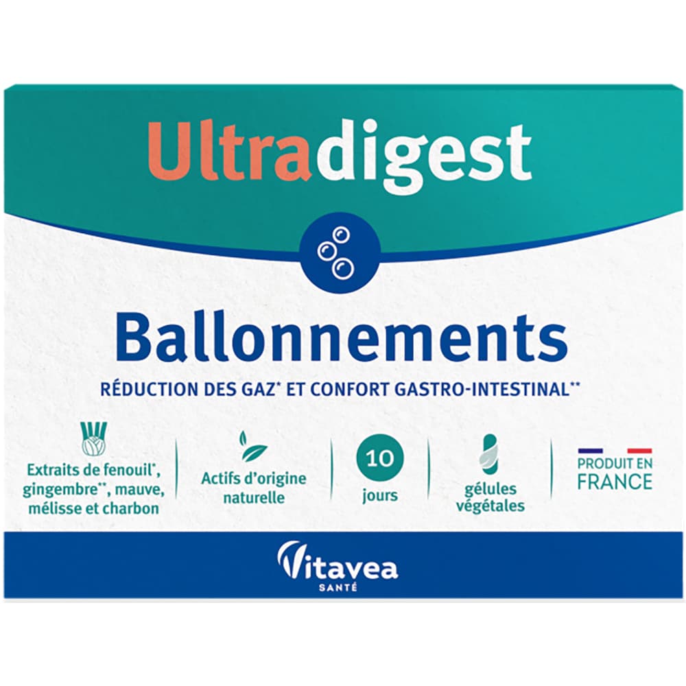 Supliment alimentar Probiotic Ballonnements Ultradigest pentru balonare, 30 capsule vegetale, VITAVEA