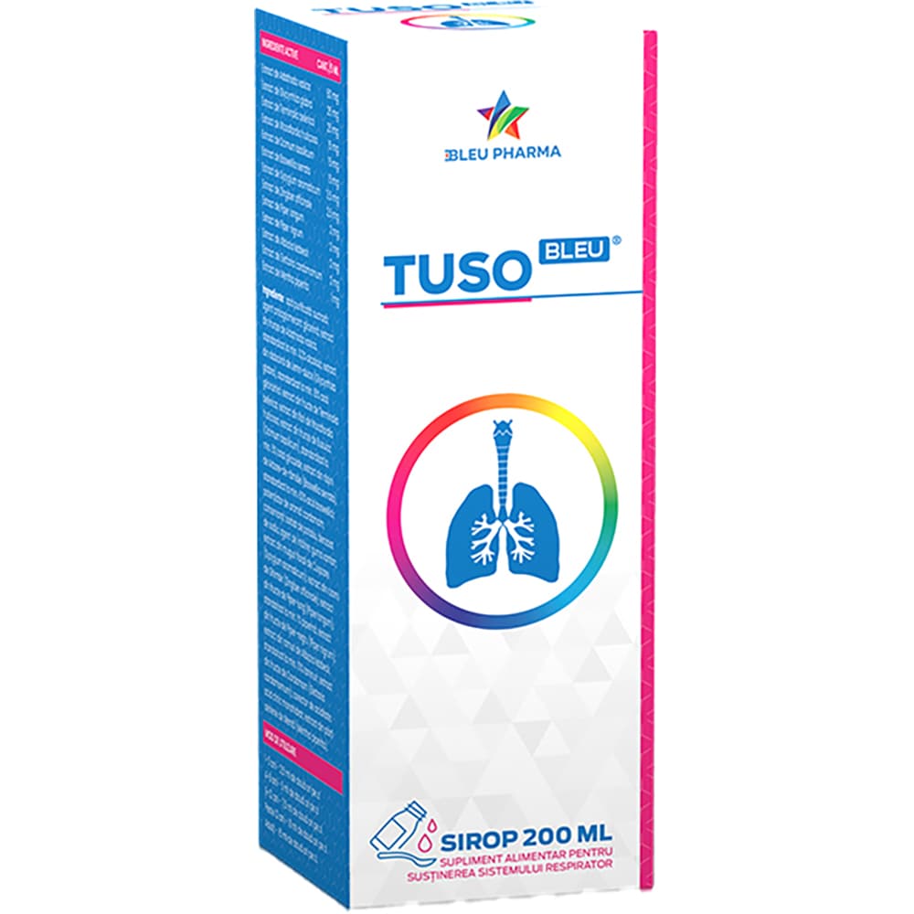Supliment alimentar Sirop Tuso Bleu, 200 ml, BLEU PHARMA