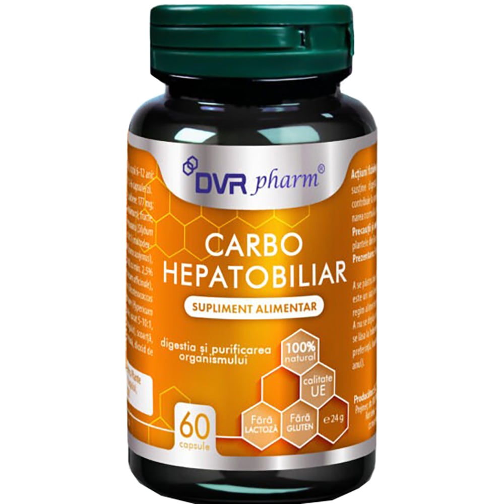 Supliment Carbohepatobiliar, 60 capsule, DVR PHARM