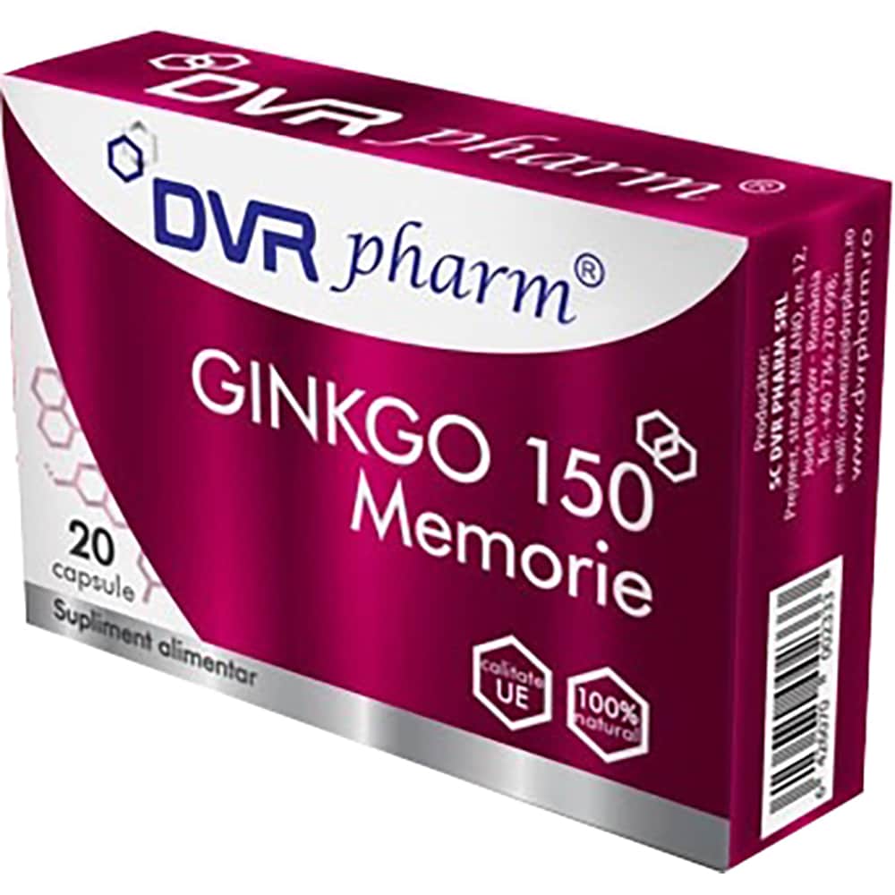 Supliment Ginkgo 150 mg Memorie, 20 capsule, DVR PHARM