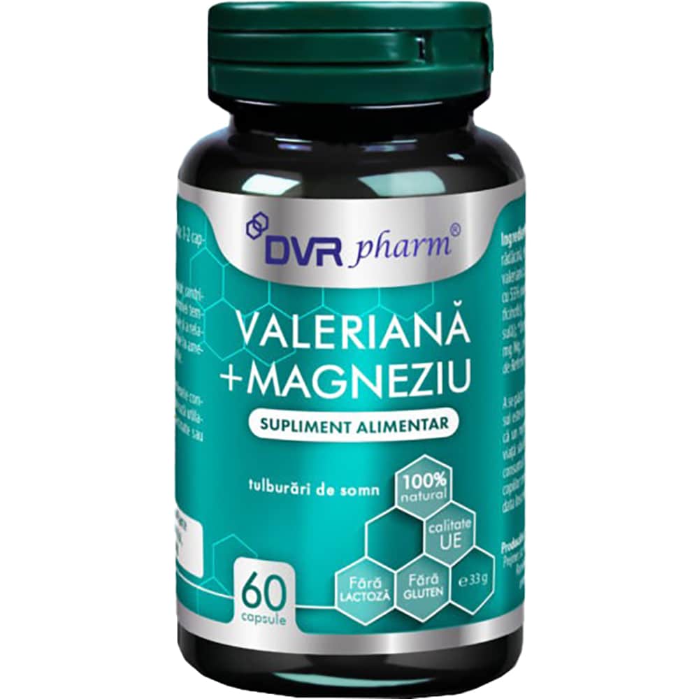 Supliment Valeriana + Magneziu, 60 capsule, DVR PHARM
