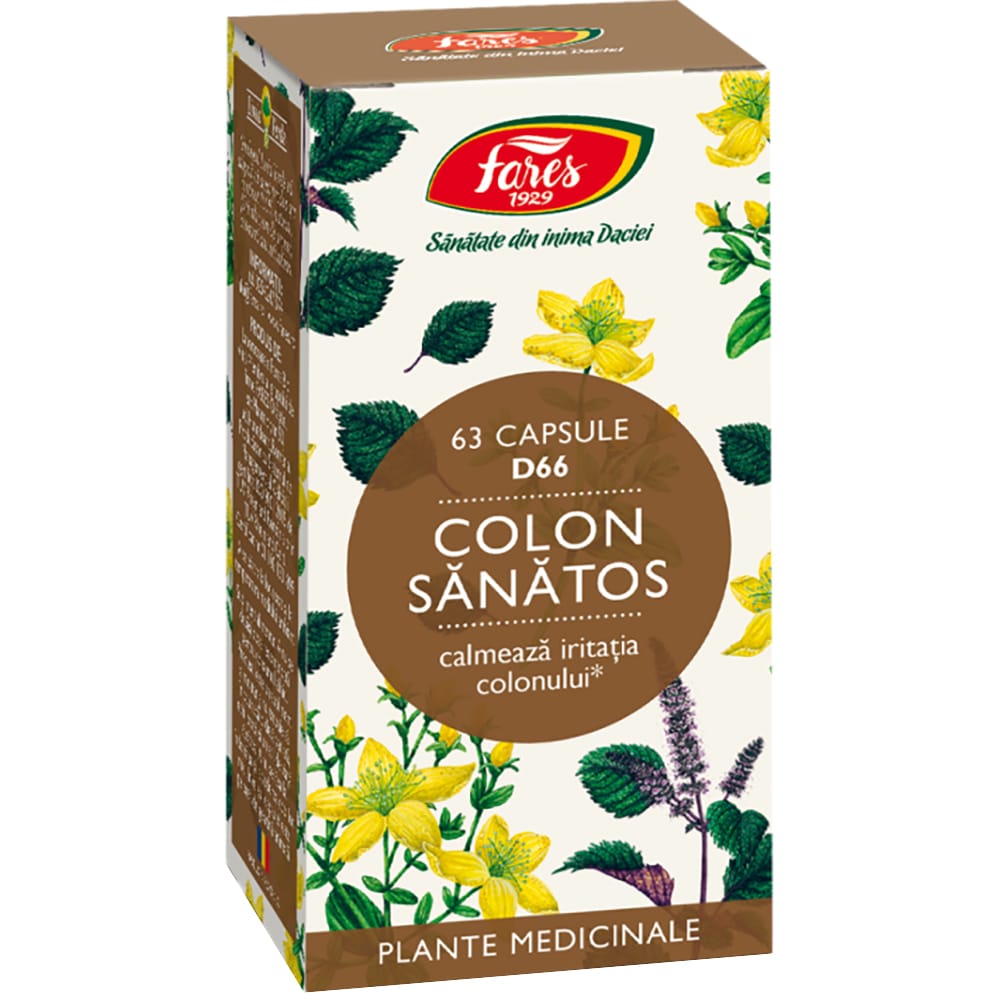 Supliment alimentar Colon Sanatos D66, 63 capsule, FARES