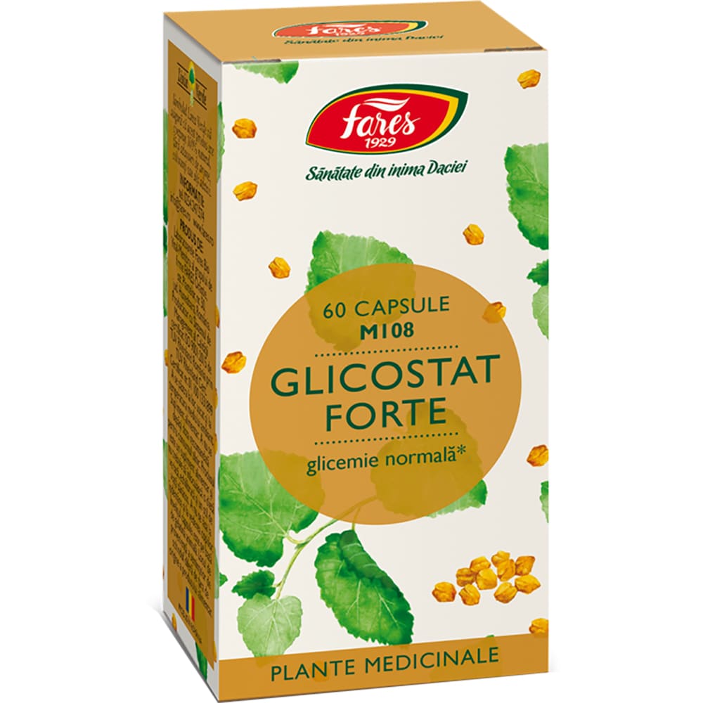 Supliment Glicostat Forte M108, 60 capsule, FARES